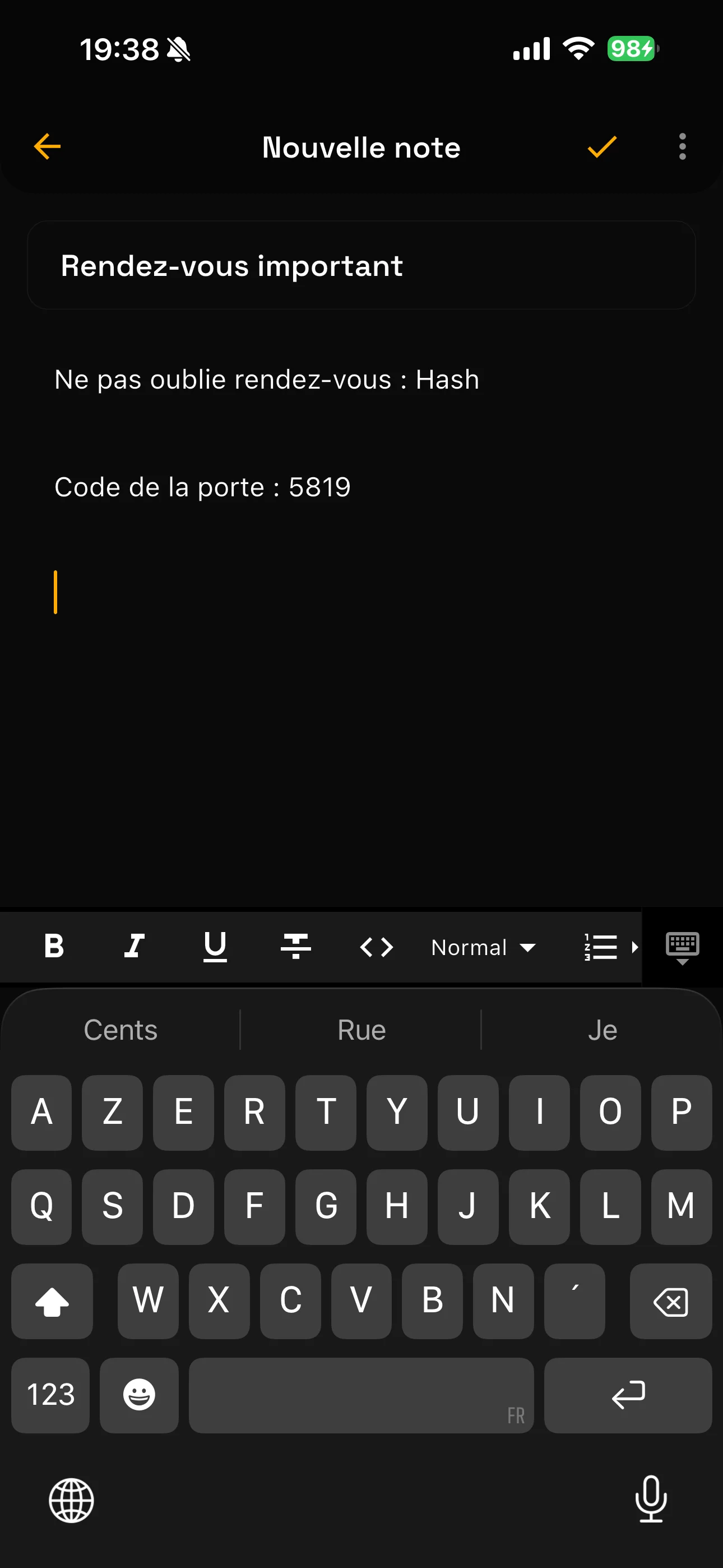 Aperçu de l'application