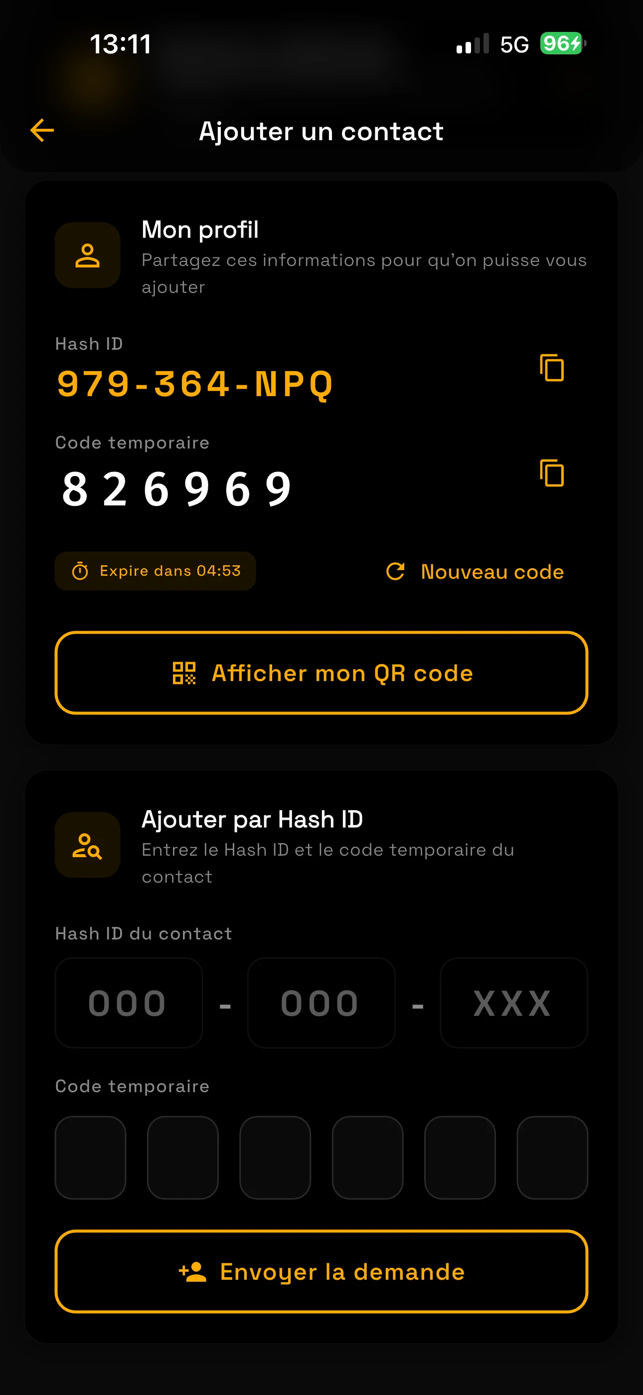 Aperçu de l'application